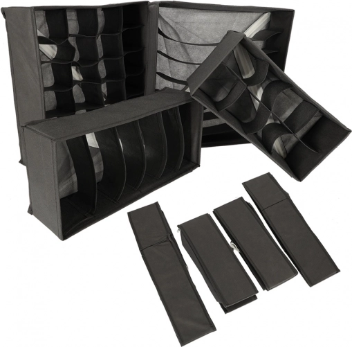 Set of fabric drawer organizers for underwear and socks, 4 pcs
