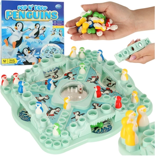 Gioco da tavolo per famiglie – corsa dei pinguini con dado a bolla