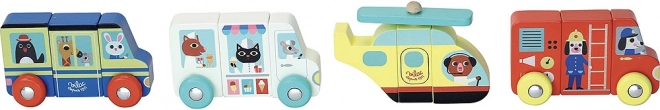 Vilac wooden magnetic puzzle Rescuers