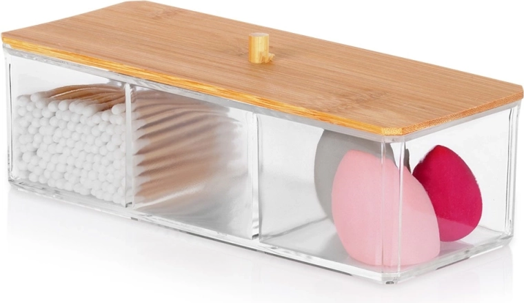 Organizer per cosmetici Orion Whitney con coperchio in bambù