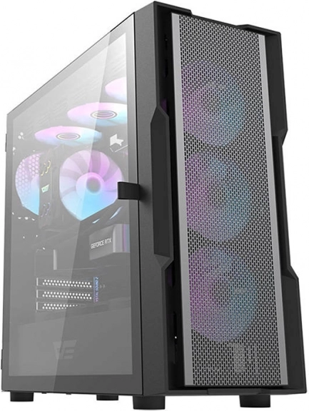 Počítačová skříň Darkflash DK431 Mesh (černá) + 4 ventilátory