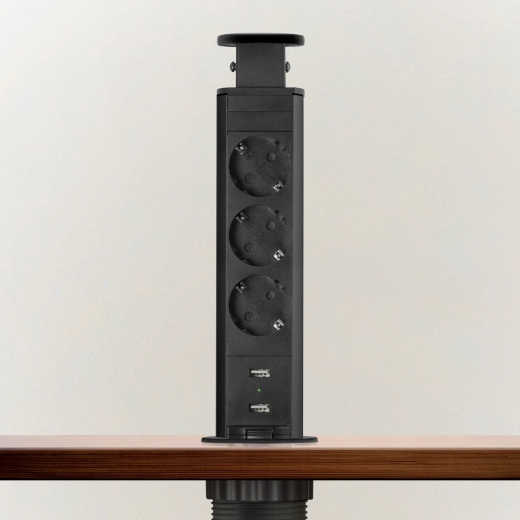 Ciabatta multipresa da incasso ribaltabile con USB