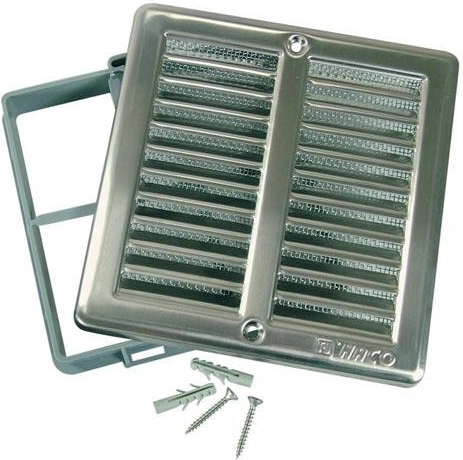 Ventilation grille with mesh 150 × 150 mm stainless steel