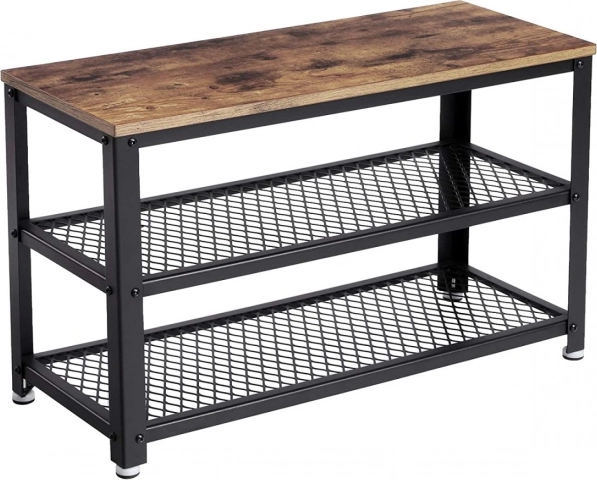 Loft shoe bench with shelves and seat