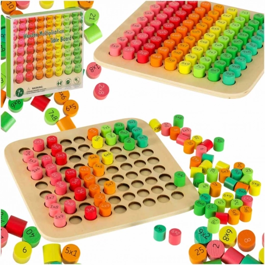 Wooden Educational Multiplication Table – Colorful Blocks