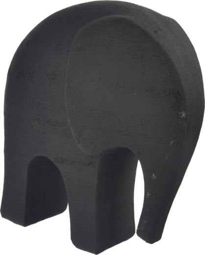 Decorative polyresin elephant figurine, black