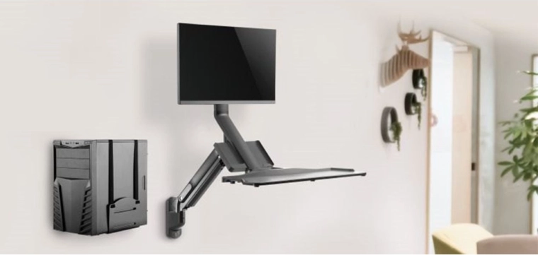 Kompletní nástěnné řešení se stojanem na klávesnici a PC