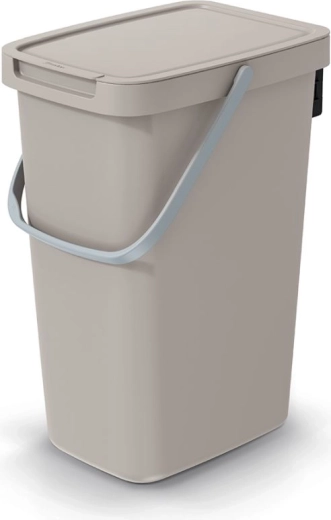 Pattumiera Systema Q Collect con coperchio, 12 l, marrone chiaro