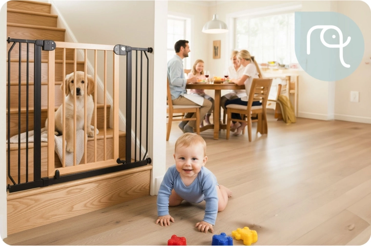 Larghezza universale 76–104 cm e blocco a 90°