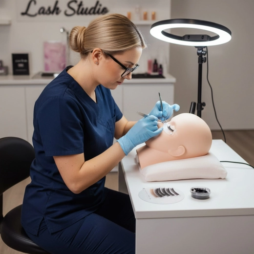 Aid for practicing eyelash application