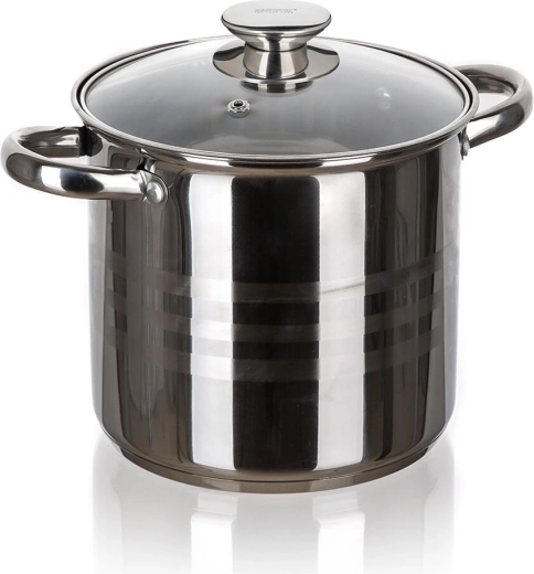 Stainless steel pot with glass lid 18 cm 4.3 l LIVING