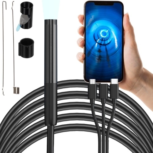 Endoscopic inspection camera 2 m BIGSTREN Full HD with LED and adapters