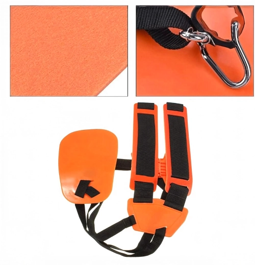 Quick attachment of the brushcutter with a metal hook
