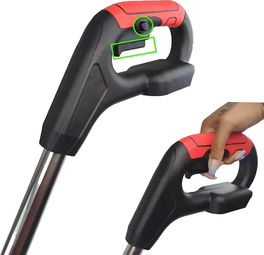 Ergonomic handle with safety lock