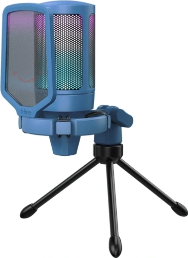 Microfono gaming USB a condensatore Fifine A6V blu