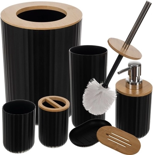 Ruhhy 6-Piece Bathroom Accessories Set – Black