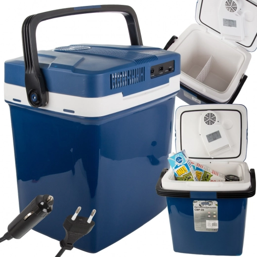 travel thermoelectric car cooler 26 l with heating, 12 v and 230 v