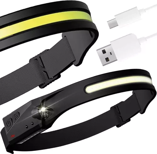 TRIZAND LED USB Headlamp with COB and XPE, 350 lm, motion sensor
