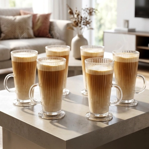 Set of 6 with a 270 ml capacity – ideal for latte