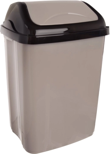 Poubelle Vittario avec couvercle basculant 26 l, brun café