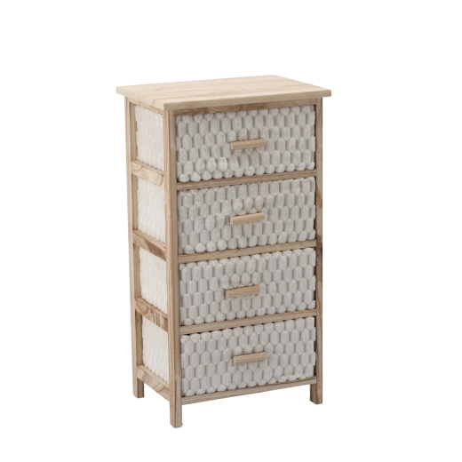 Commode pratique avec 4 tiroirs en tissu