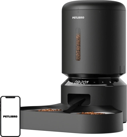 Petlibro Granary distributore automatico di cibo 5 l con due ciotole nero