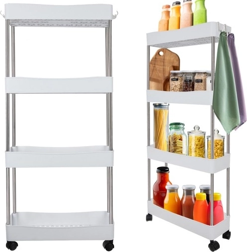 Mobile kitchen and bathroom rolling shelf RUHHY