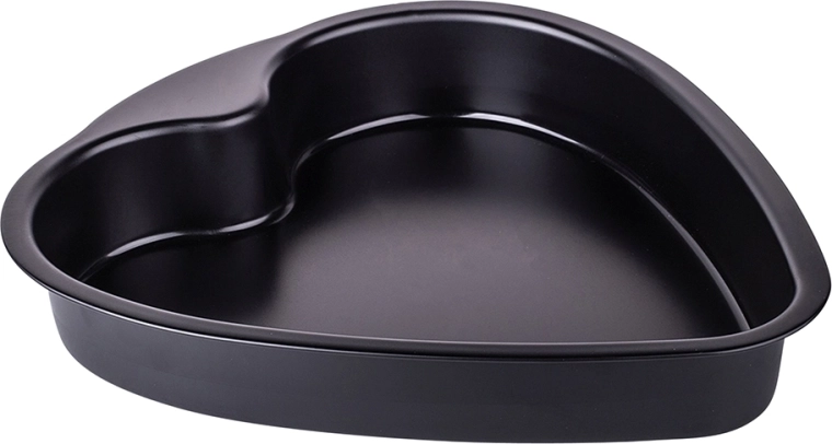 Stampo da forno a forma di cuore con rivestimento antiaderente, nero