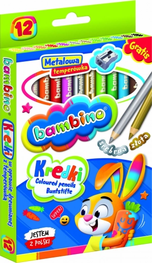 Bambino round crayons 12 colors with sharpener
