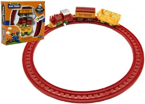 Clockwork Train with Two Carriages and Tracks