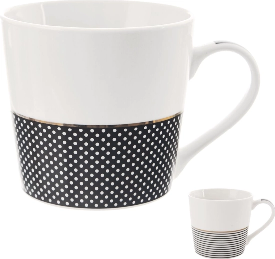 Tasse en porcelaine avec liseré doré 0,43 l mix