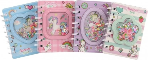 Pocket spiral notebook with unicorn – 60 ruled pages (9.5 × 12 cm)