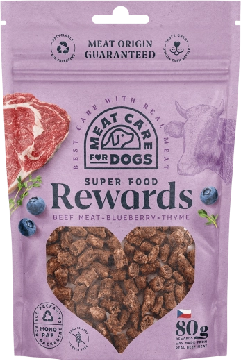 Meat Care Rewards snack per cani – manzo con mirtilli e timo 80 g