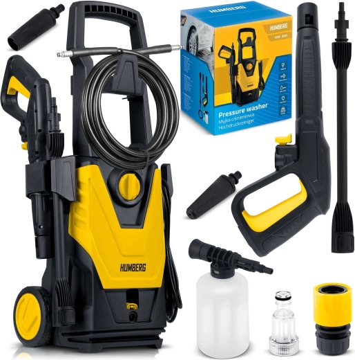 Humberg idropulitrice ad alta pressione 1800 W HM-300 con pompa in alluminio e ugello turbo