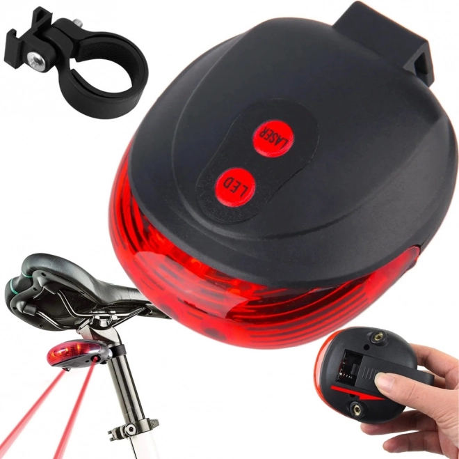 Rear Bicycle Light with LED and Laser