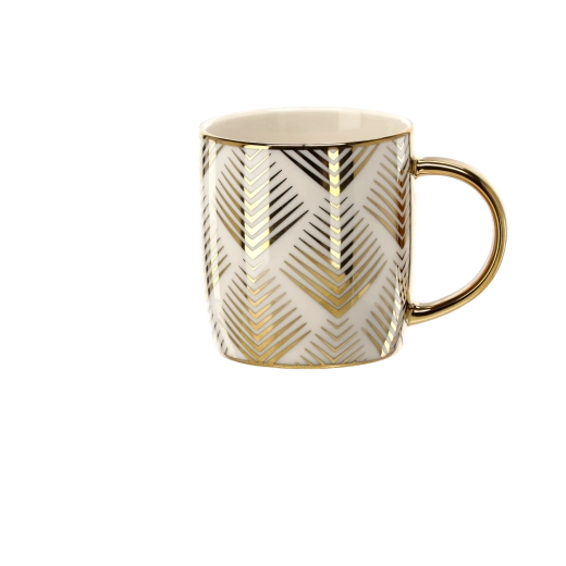 Luxurious gold details and chevron pattern