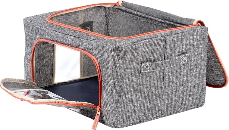 Double zippers on top and front for quick access