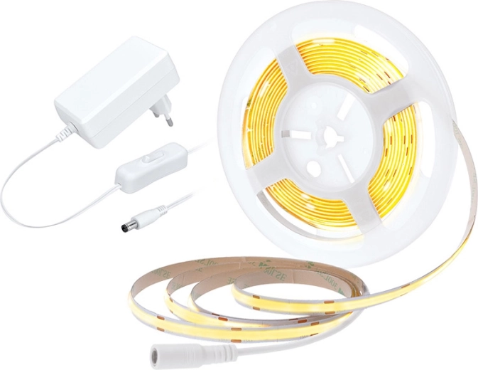 Solight LED COB trak z adapterjem in stikalom, 5 m, topla bela