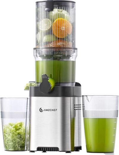 AMZCHEF Slow Juicer, Silver