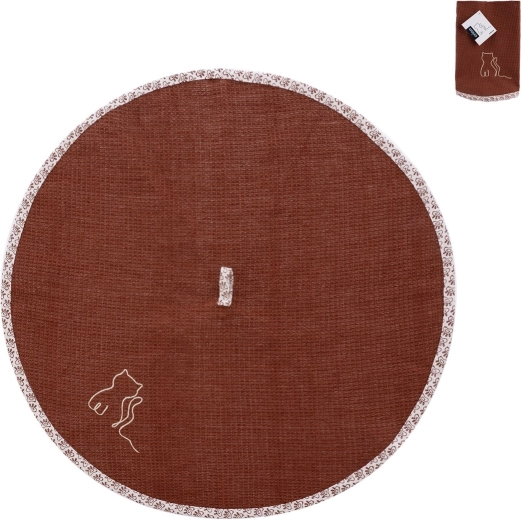 Cotton waffle kitchen towel Micka, round, 1 pc