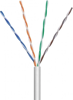 Instalační kabel U/UTP Cat5e, 4 páry, 100% měď, 305 m, šedý