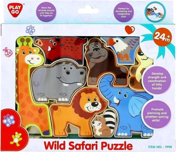 Children's Wooden Safari Animal Puzzle