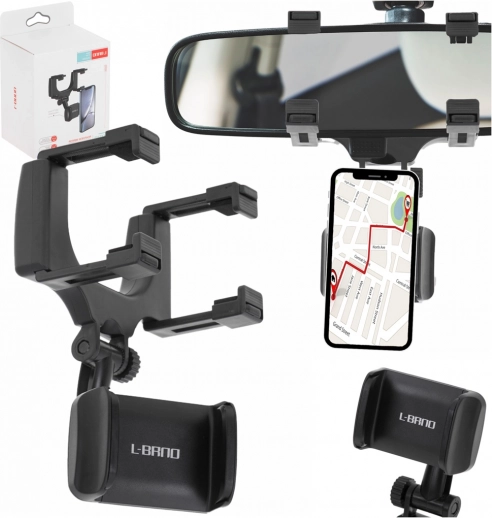 Car Rearview Mirror Phone Holder with Rotation