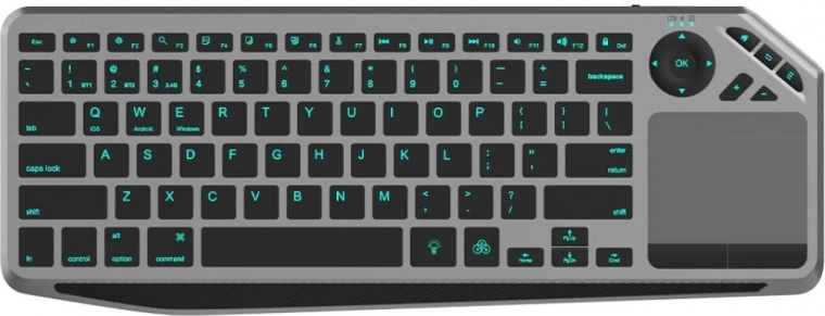 Tastiera wireless con touchpad e retroilluminazione LED
