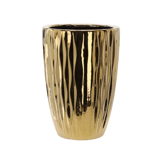 Cache-pot en céramique 37 × 37 × 46 cm – finition or brillant