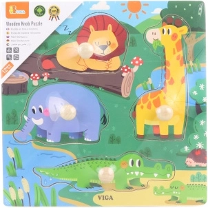 Drvena slagalica s umetkom - divlje životinje