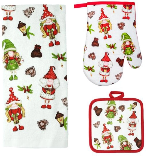 Set da cucina Elfi – guanto, presina e strofinaccio