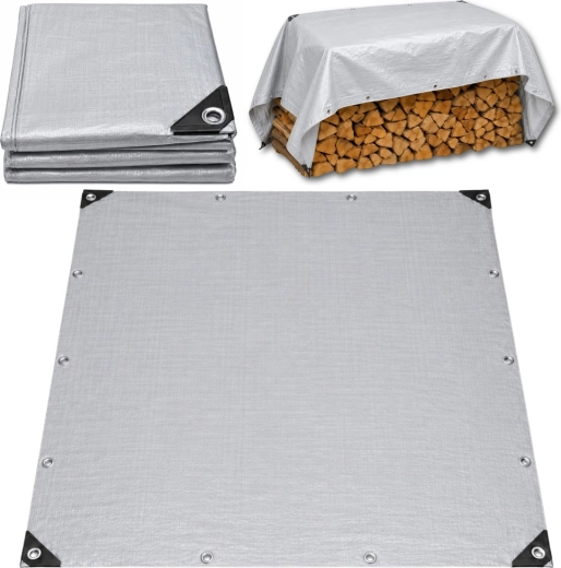 Telo protettivo impermeabile grigio con occhielli 200 × 400 cm