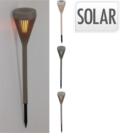 Solar-LED-Gartenleuchte aus Polypropylen, matter Farbmix, Durchmesser 7,5 cm, Höhe 43 cm