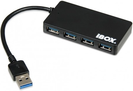 Hub USB 3.0, 4 porte, slim, nero